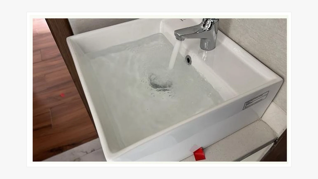 Washbasin drain test